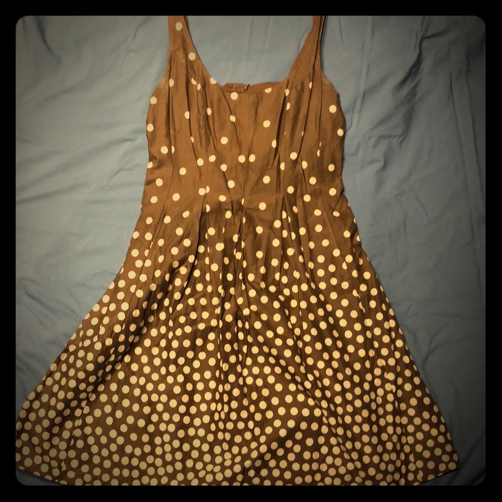 Coffee-brown Nine West dress with polka dots